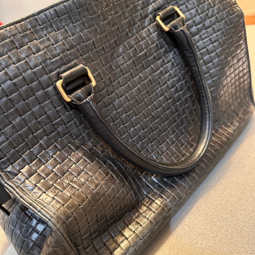Clare V Black Woven Leather Tote - Picture 8 of 12